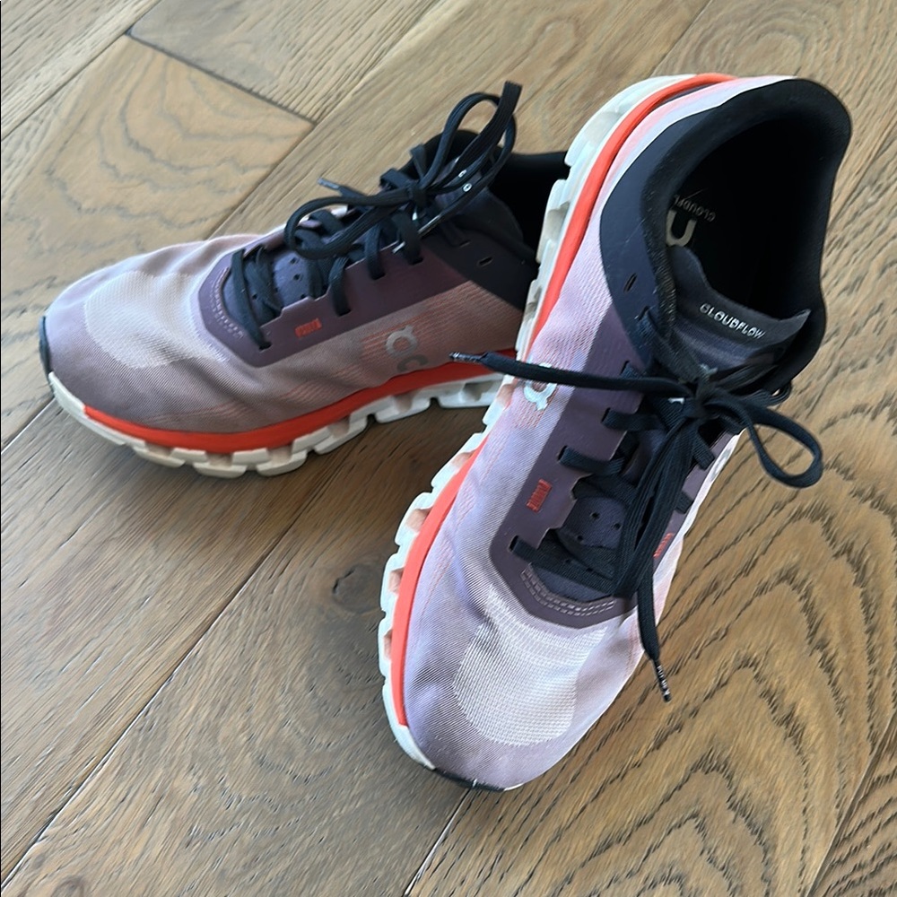 On Running Purple and Black Sneakers